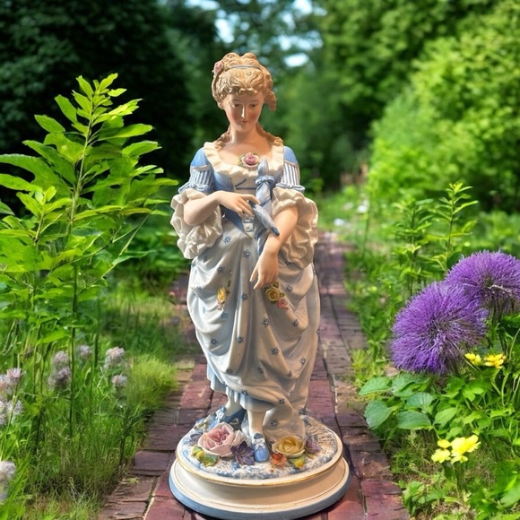 Antique French Bisque Figurines – 16” Pair of Elegant Man and Woman - Picture 4 of 15